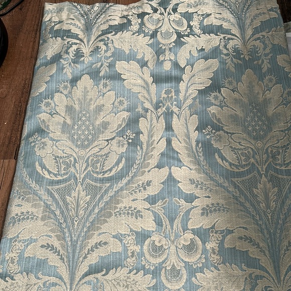 3 pair of lined curtains blue and cream floral 48X84 - Picture 1 of 4